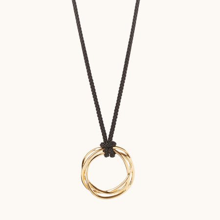 Karma Circle Cord Necklace Gold
